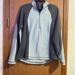 REI Women’s Gray and Blue 1/4 Zip Fleece Pullover Size Large